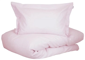 Billede af Lyserødt sengetøj 140x220 cm - 100% egyptisk bomuldssatin - Turiform sengetøj - Sengesæt med smalle striber hos Shopdyner.dk